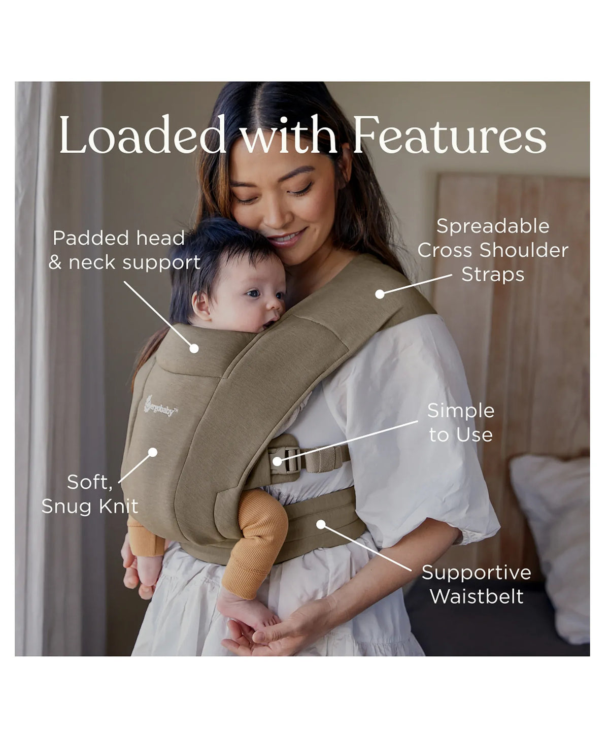 Ergobaby Embrace Soft Air Mesh Baby Carrier 0-12 Months Sage Meadows