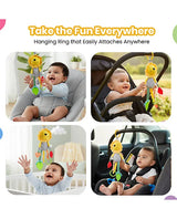 Nuluv Lino Rattle Buddy Stroller Toys with Crinkle, Teether, Mirror For Baby