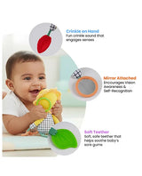Nuluv Lino Rattle Buddy Stroller Toys with Crinkle, Teether, Mirror For Baby
