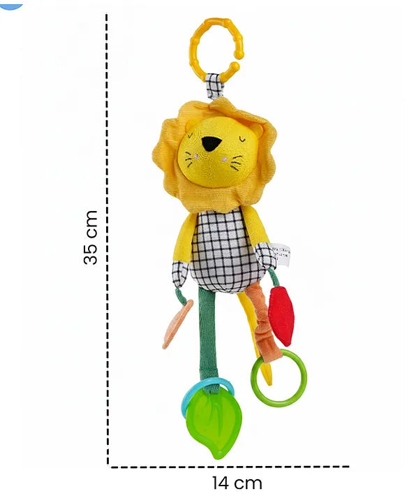 Nuluv Lino Rattle Buddy Stroller Toys with Crinkle, Teether, Mirror For Baby