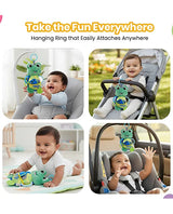 Activity Toad Baby Toy, Crinkle Fish, Mirror, Teethers Stroller Toy for Babies