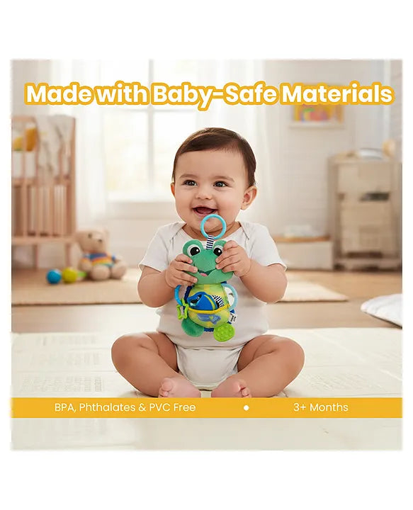 Activity Toad Baby Toy, Crinkle Fish, Mirror, Teethers Stroller Toy for Babies