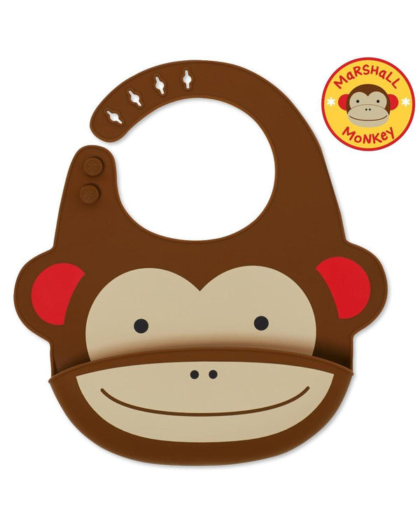 Skip Hop Zoo Fold & Go Silicone Bib Monkey