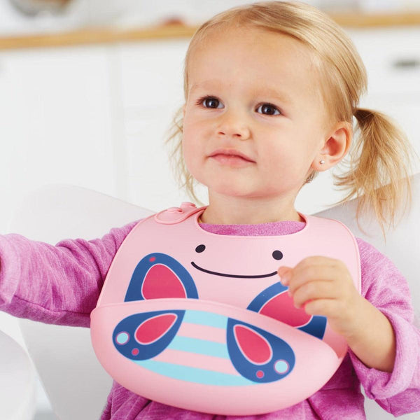 Skip Hop Zoo Fold & Go Silicone Bib Butterfly