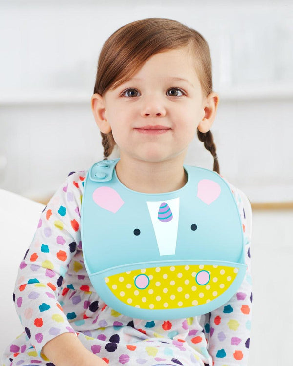 Skip Hop Zoo Fold & Go Silicone Bib Unicorn