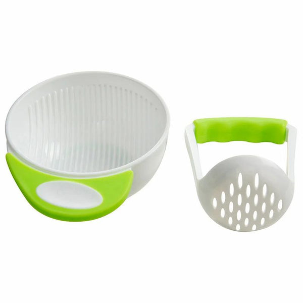 Hopop Food Mash and Serve Feeding Bowl Set - Green