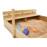 Plum Wooden Sandpit With Canopy - Natural