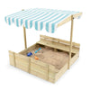 Plum Wooden Sandpit With Canopy - Natural