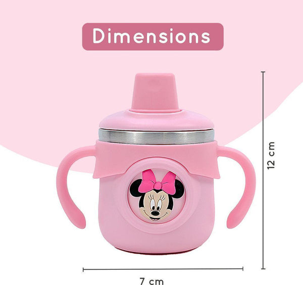 The Little Bunny Hop In Style Stainless Steel Insulated Baby Sipper Bottle Pink