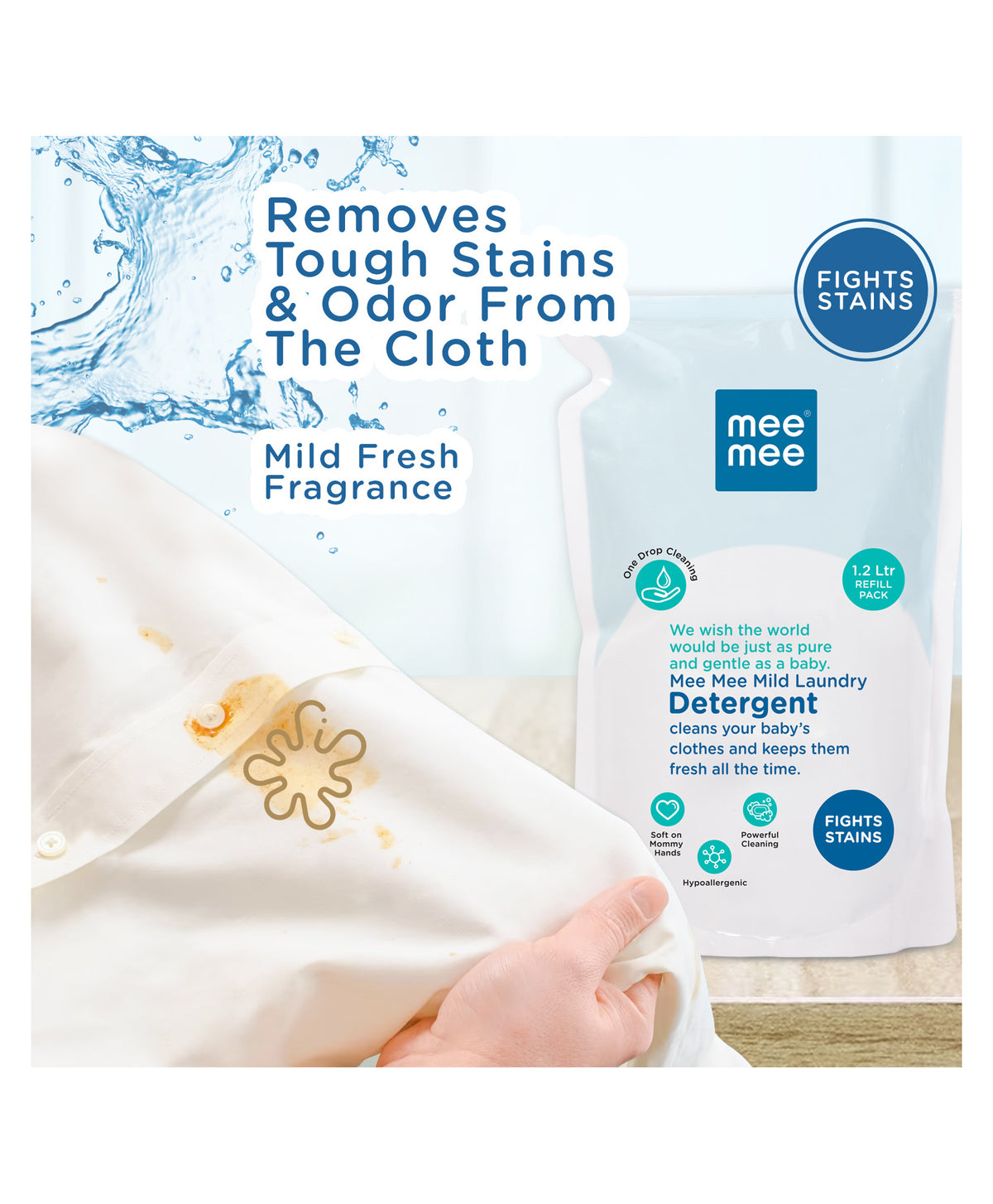Mee Mee Mild Baby Liquid Laundry Detergent Refill Pack 1L