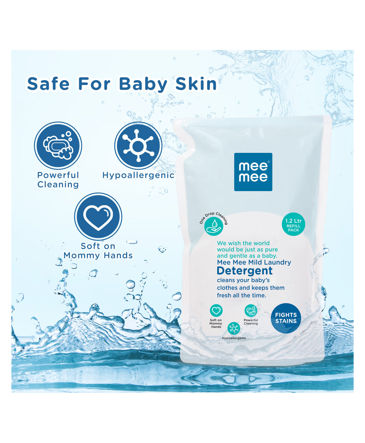 Mee Mee Mild Baby Liquid Laundry Detergent Refill Pack 1L