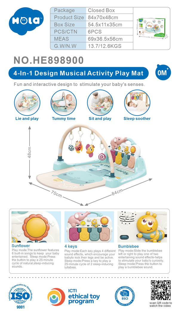 Hola 4-in-1 Design Musical Activity Play Mat