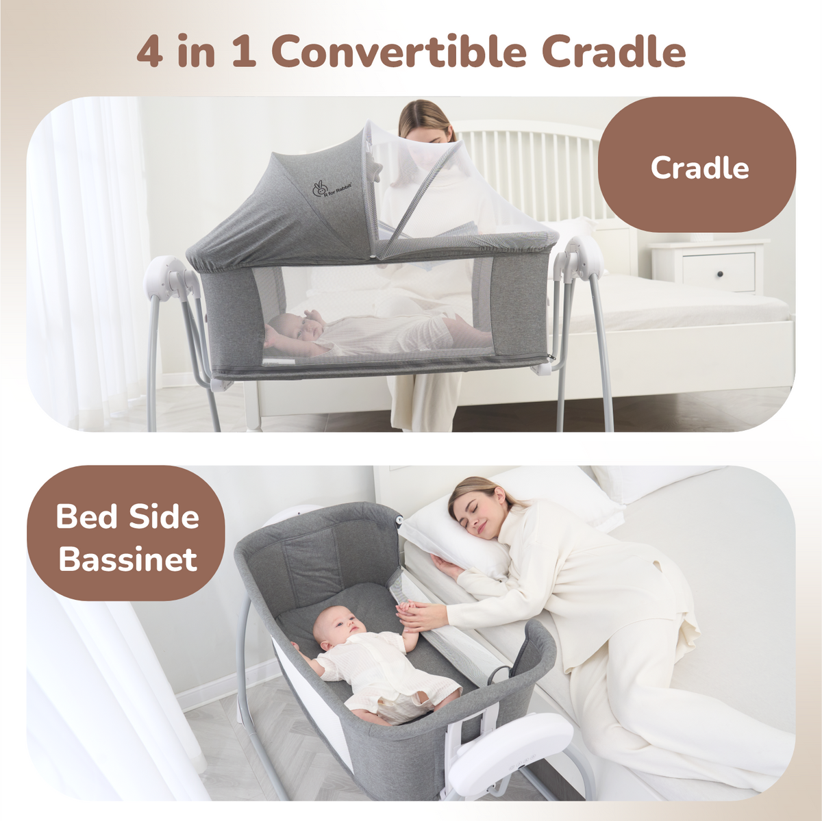 R For Rabbit Lullabies Smart Electric 4 in 1 Cradle