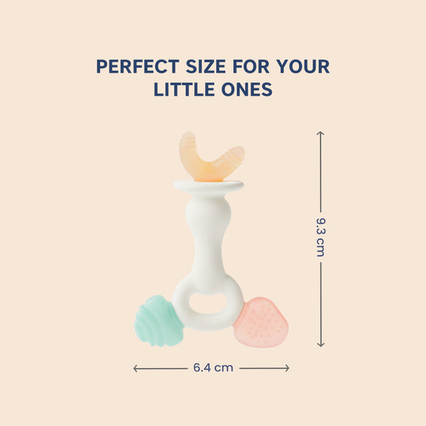 Hopop Silicone Baby Teether | Sensory Chew Toy for Gum Relief | Pack of 1- Assorted