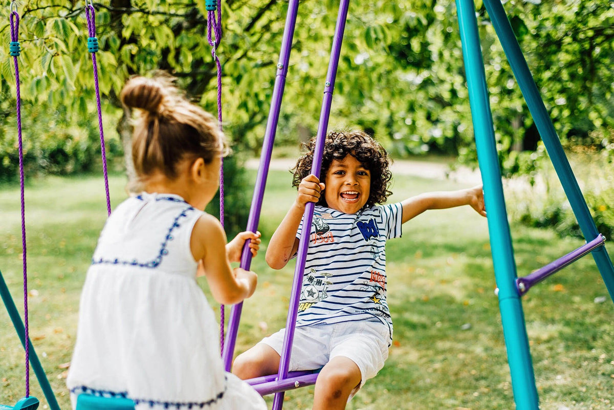 Plum Metal Jupiter Double Swing And Glider Set