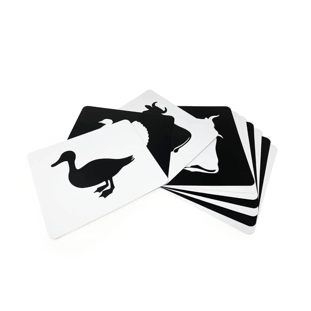 Brainsmith Farm Animals Newborn High Contrast Flash Cards Set of 10 Cards 26 × 22 cm Black & White