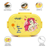 Youp Stainless Steel Purple & Green Color Kids Lunch Box - Unicorn Theme
