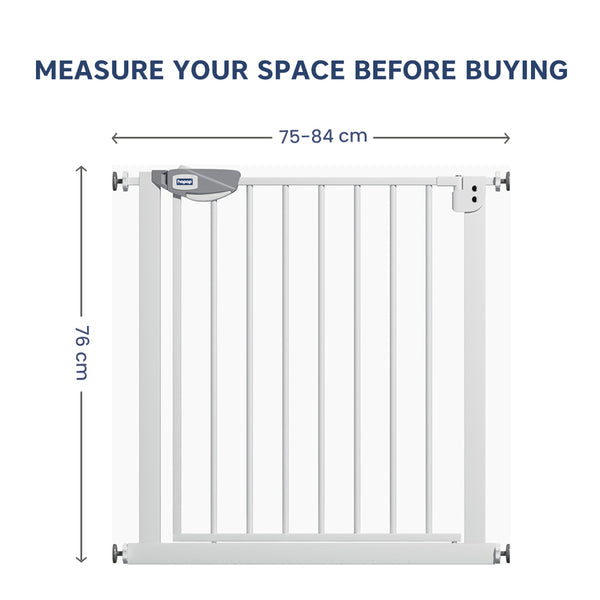 Hopop Baby Safety Gate Two-Way Auto-Close 75x85cm White