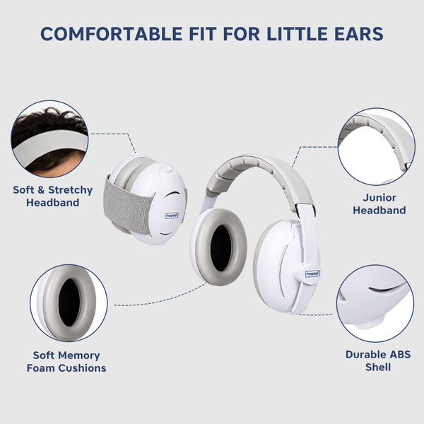 Hopop 2-in-1 Baby Noise Cancelling Earmuffs Standard Size Multicolour