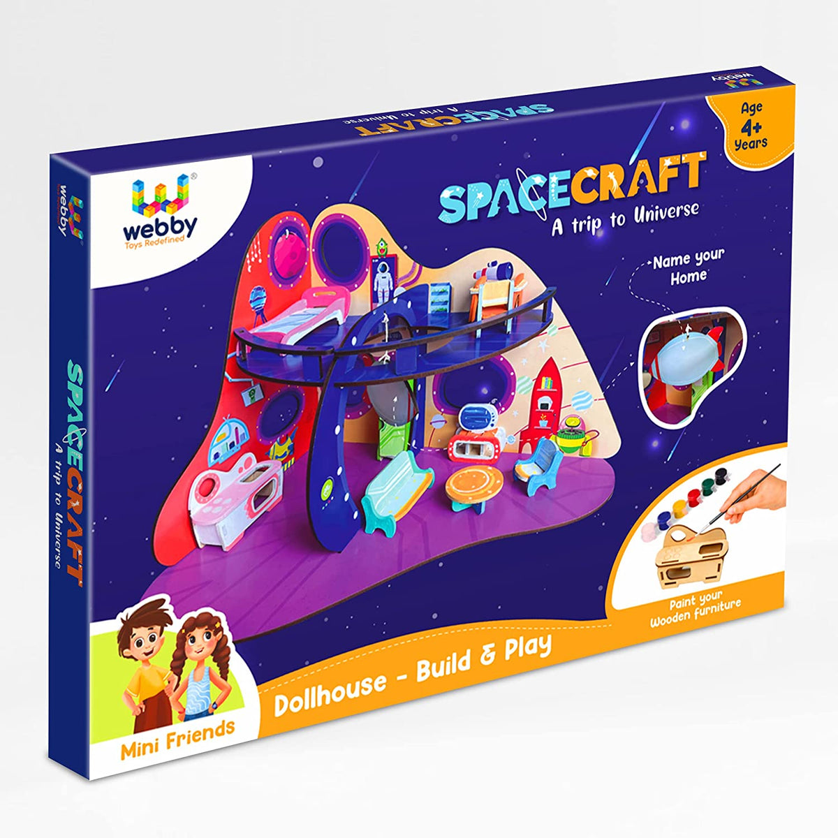 Webby Spacecraft Trip To Universe All Side Play Wooden Doll House Price