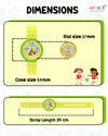 Spiky Round Analog Watch for Kids Boys and Girls EVA42 - Yellow