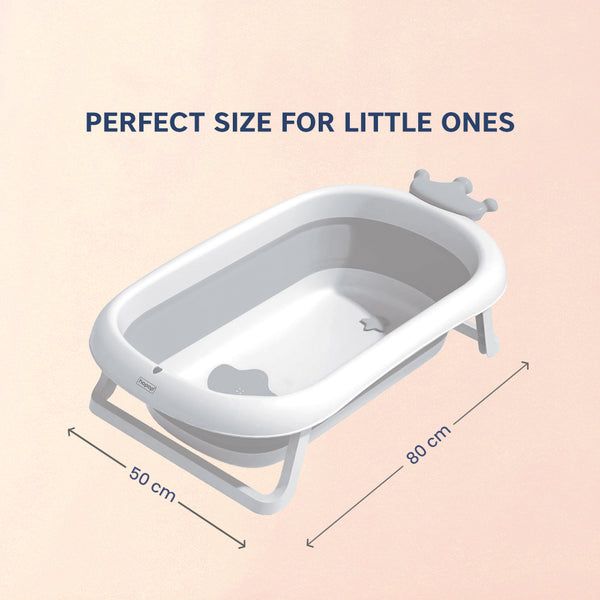 Hopop Deluxe Foldable Baby Bath Tub 80 x 50 x 12 cm Grey