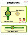 Spiky Round Analog Watch for Kids Boys and Girls EVA42 - Green