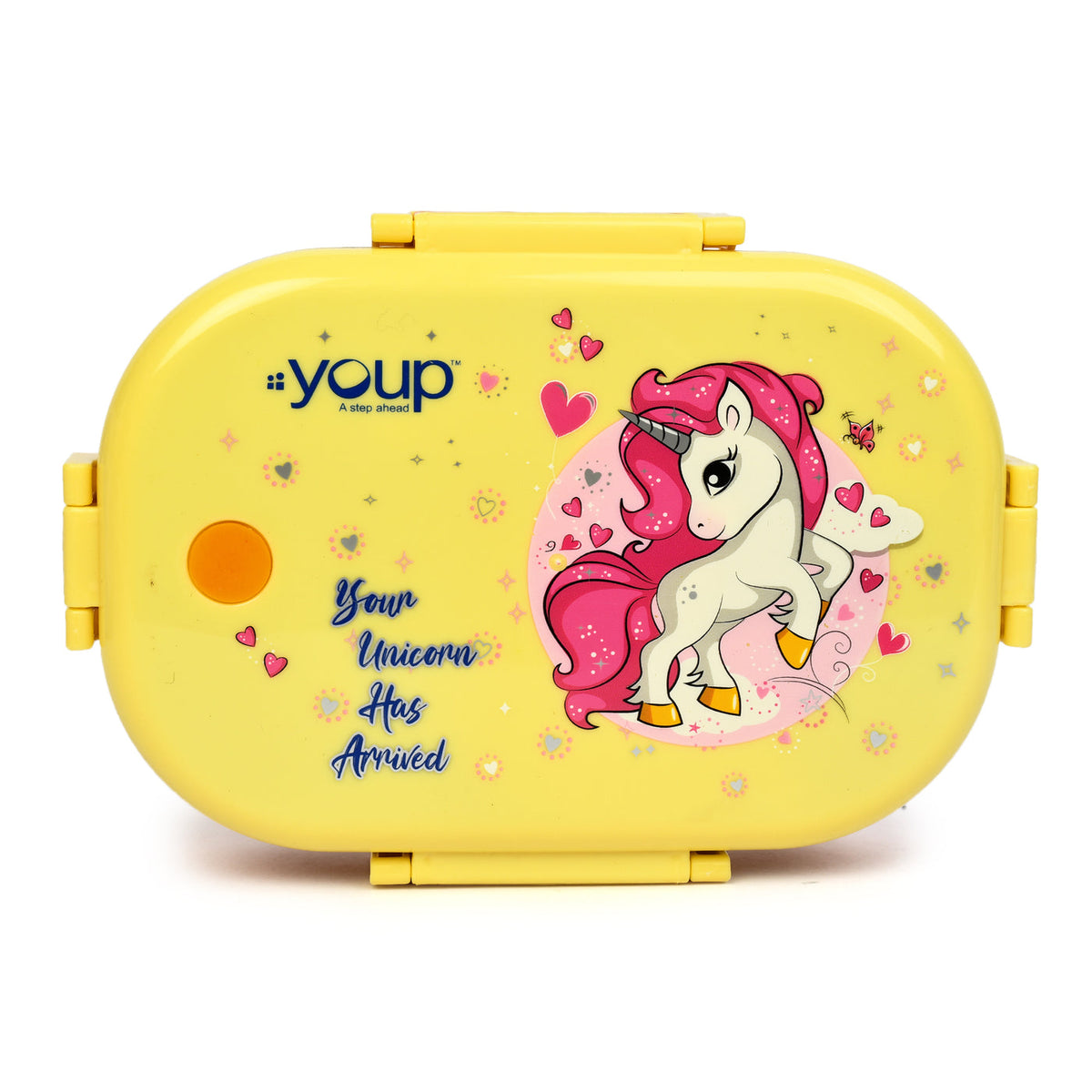 Youp Stainless Steel Purple & Green Color Kids Lunch Box - Unicorn Theme