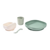 Béaba 4-Piece Silicone Dinner Set 4M+ – Sage Green / Misty Green