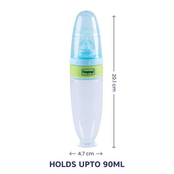 Hopop Soft Squeezy Silicone Spoon Food Feeder 90 ml Blue