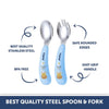 Hopop Stainless Steel Spoon & Fork Set With Travel Case - Blue
