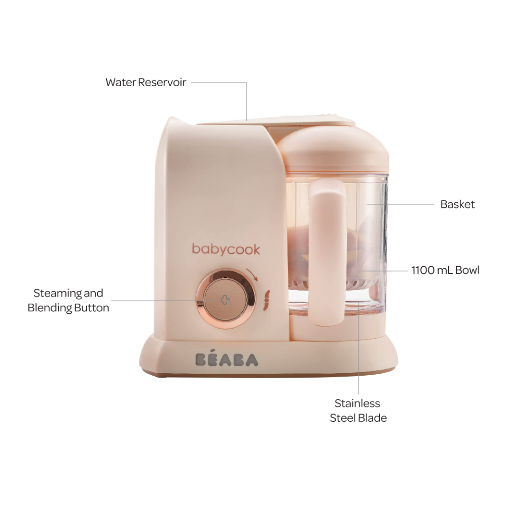 Béaba Babycook Solo 4-in-1 Baby Food Maker – Rose Gold