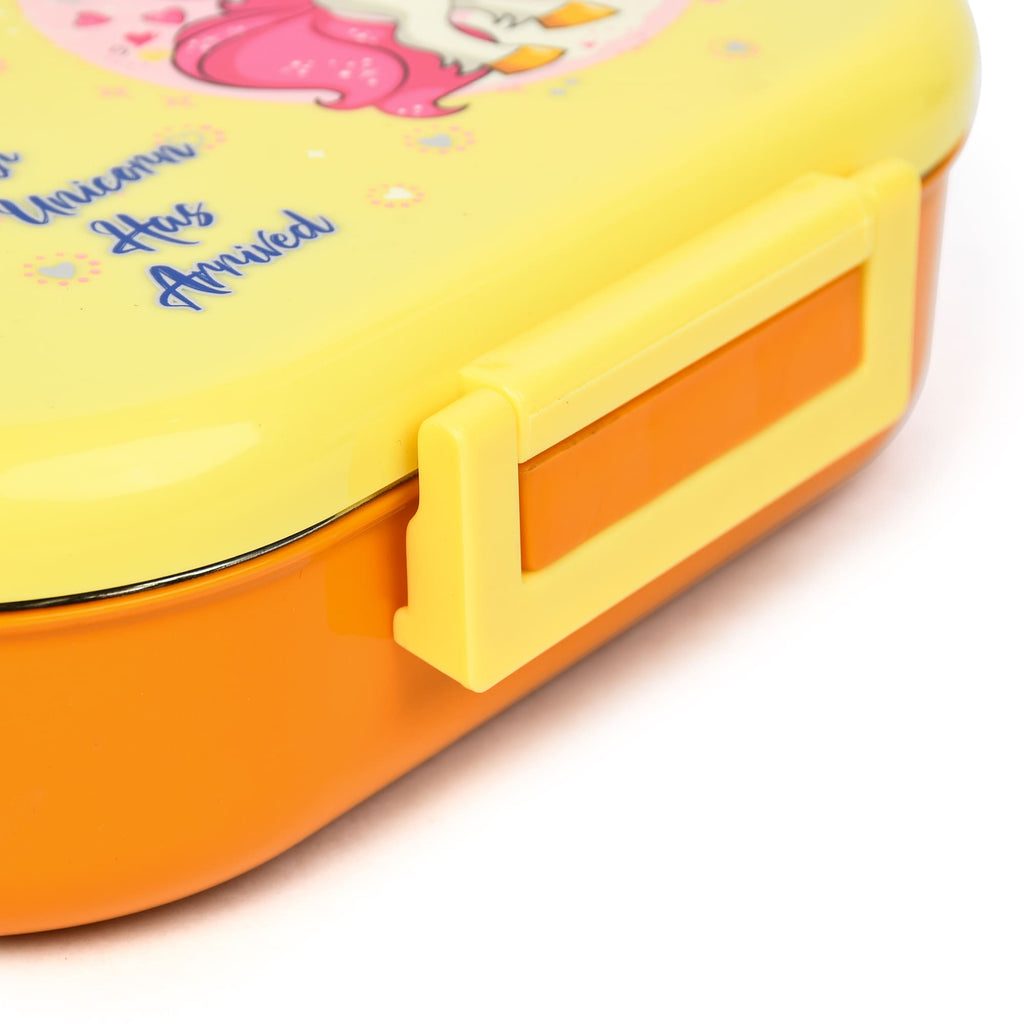 Youp Stainless Steel Purple & Green Color Kids Lunch Box - Unicorn Theme