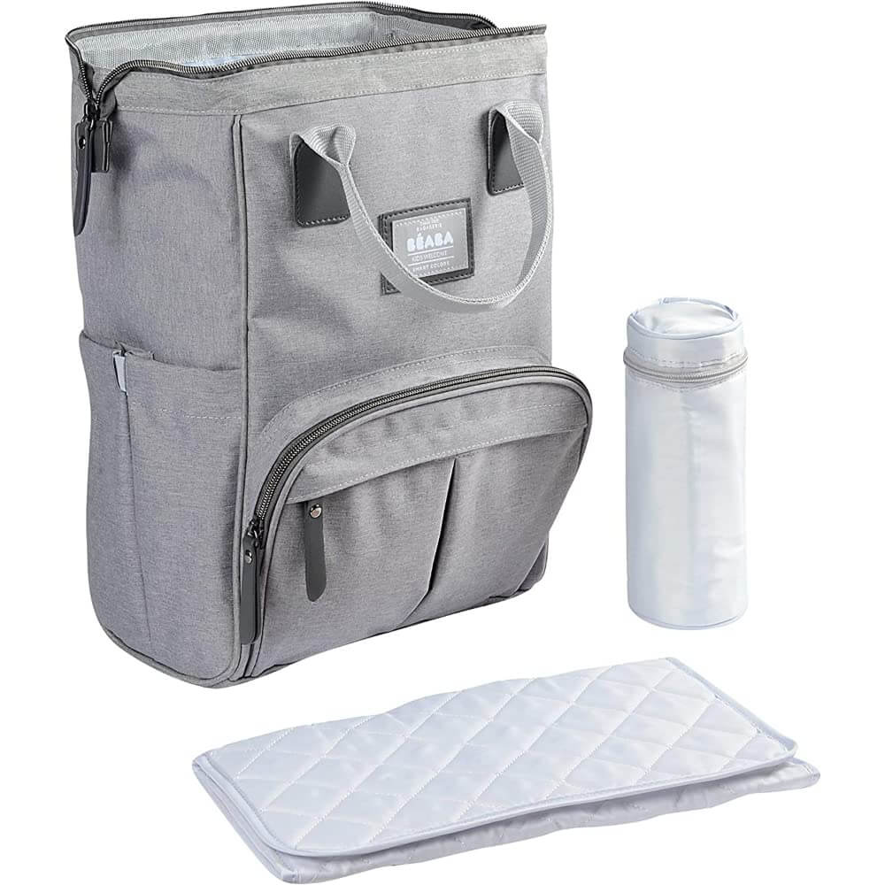 Béaba Wellington Diaper Backpack with Changing Mat – Heather Grey
