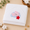 Babiano Sleeping Teddy Hooded Baby Towel – White