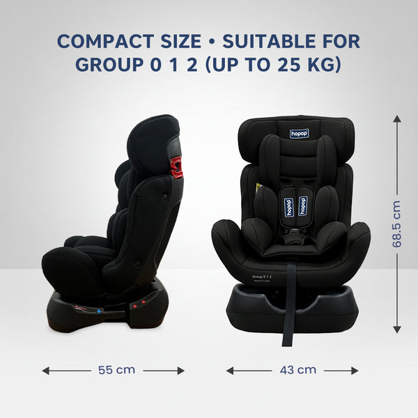 Hopop Joyride Baby Car Seat for 0 to 7 Years - Black