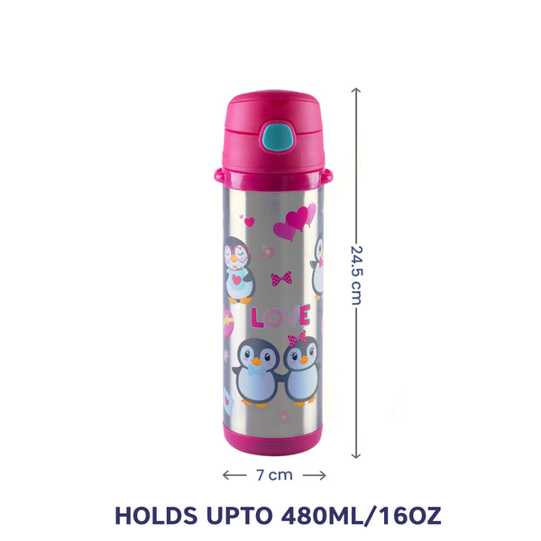Hopop Insulated Stainless Steel Sipper Water Bottle 480 ml Assorted
