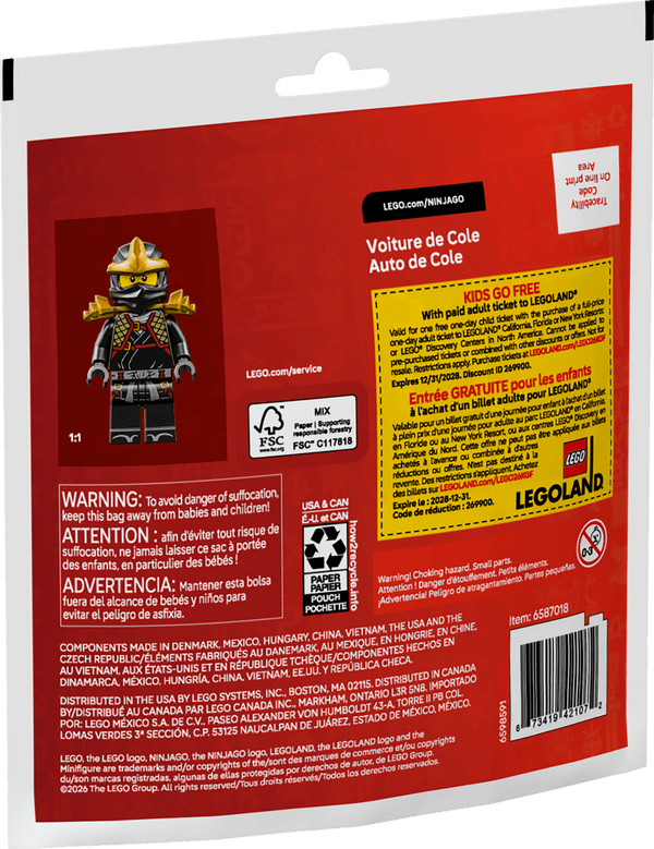 LEGO NINJAGO Ninja Cole’s Car 30723 39 Pieces 6Y+ – Multicolor