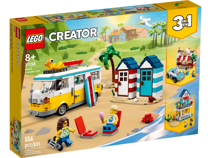 LEGO Creator 3-In-1 Beach Camper Van 8+ 556Pcs 31138