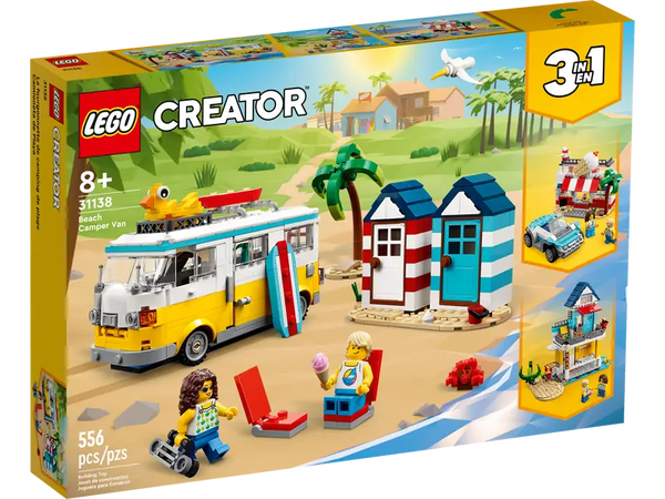 LEGO Creator 3-In-1 Beach Camper Van 8+ 556Pcs 31138
