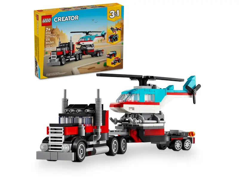 LEGO Creator Flatbed Truck With Helicopter 7+ 270Pcs 31146