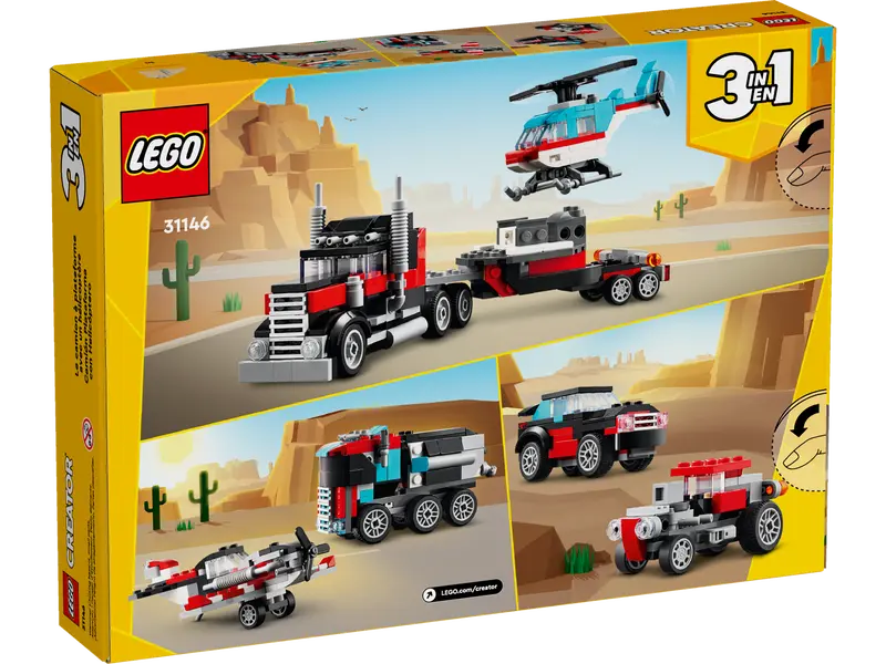 LEGO Creator Flatbed Truck With Helicopter 7+ 270Pcs 31146