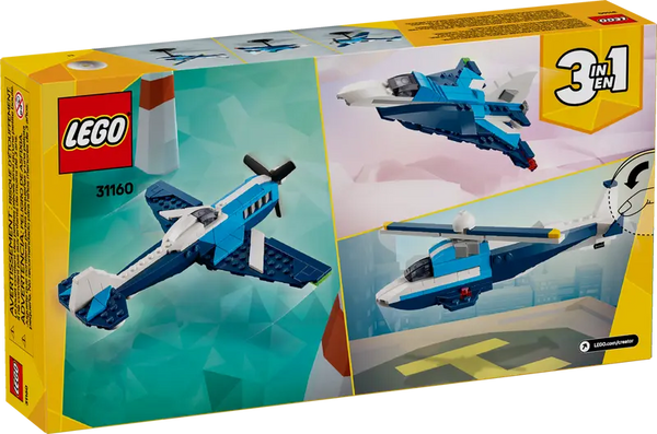 LEGO Creator 3in1 Aircraft: Race Plane Toy Vehicle Playset 7+ 178Pcs 31160