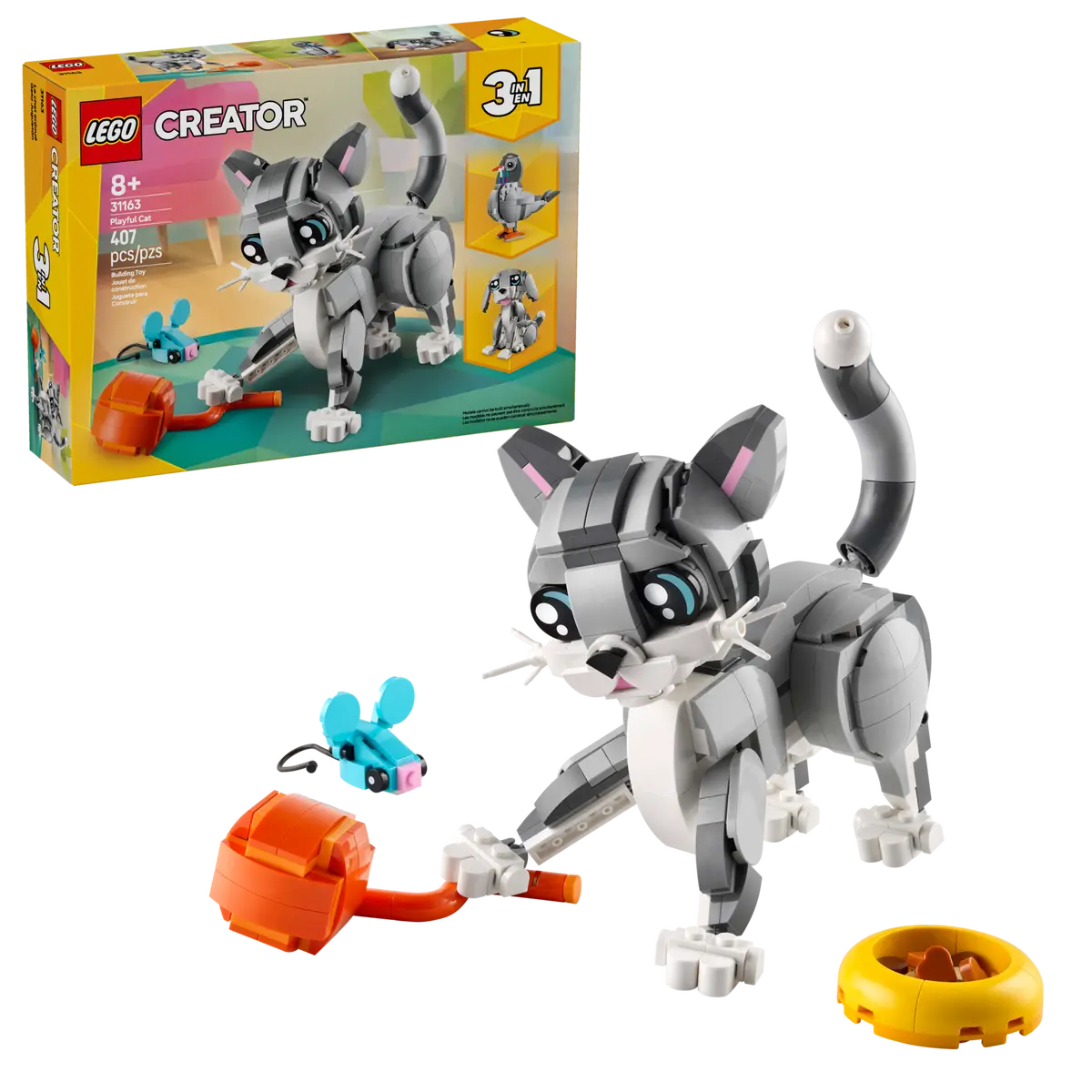 LEGO Creator 3in1 Playful Cat 407 Pieces Multicolour
