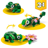 LEGO Creator 3in1 Turtle with a Water Lily Flower 124 Pieces 4 × 10 × 6 cm Multicolour