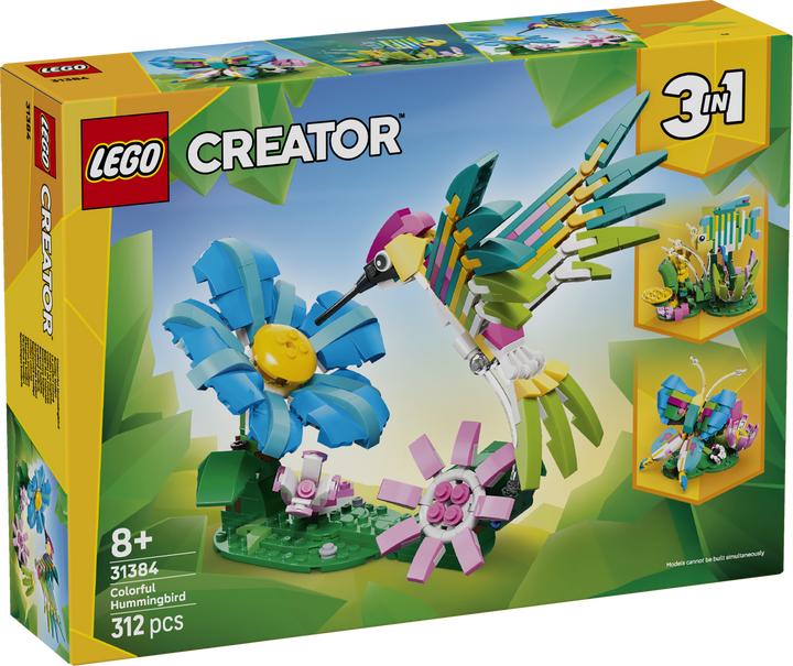 LEGO Creator 3in1 Wild Animals Colorful Hummingbird 312 Pieces Multicolour