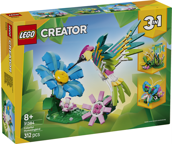 LEGO Creator 3in1 Wild Animals Colorful Hummingbird 312 Pieces Multicolour