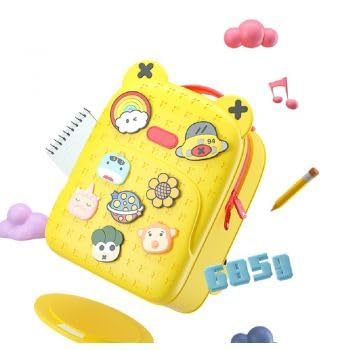 Little Surprise Box LLP Unisex Kids Pink & White Applique Movable Trinkets Backpack