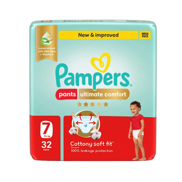 Pampers Ultimate Comfort Pants Size 7 17+kg 32 Pants (Made In Egypt)