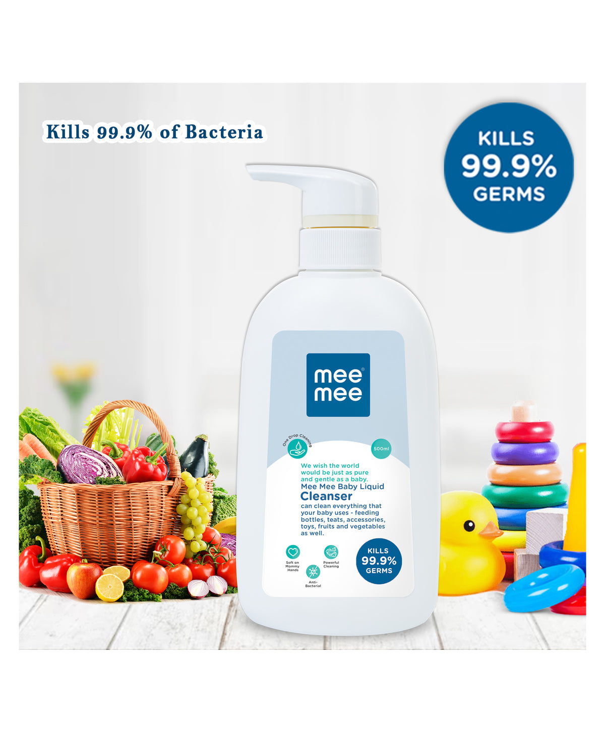 Mee Mee Baby Accessories & Vegetable Liquid Cleanser 500 ml